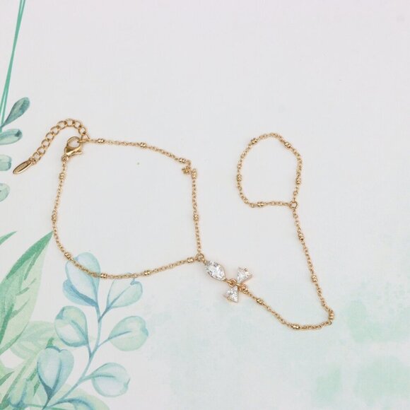 Elegant Rose Gold Bracelet with Bow Charm and Adjustable Chain, XPBL0605 - Picture 7 of 12